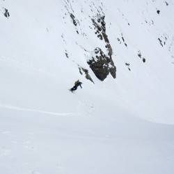 Bombing down the Wishbone Couloir, Grand Turk (13,180′), Silverton, CO