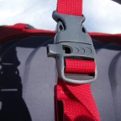 Chest strap with built in whistle