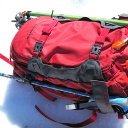 Pack in ride mode with axe and trekking poles stowed