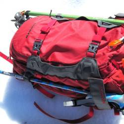 Pack in ride mode with axe and trekking poles stowed