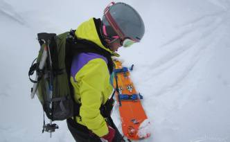 Lacce is riding a 166 Freeride, no fear!