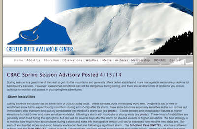 Crested Butte Avalanche Center